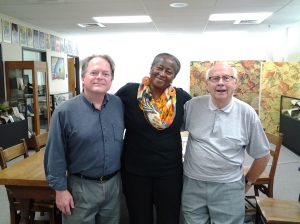 Robert Ray (SDSU Special Collections Division Head), Delores Fisher, and Vince Meades