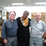 Robert Ray, Vince Meades and Delores Fisher at the Archives